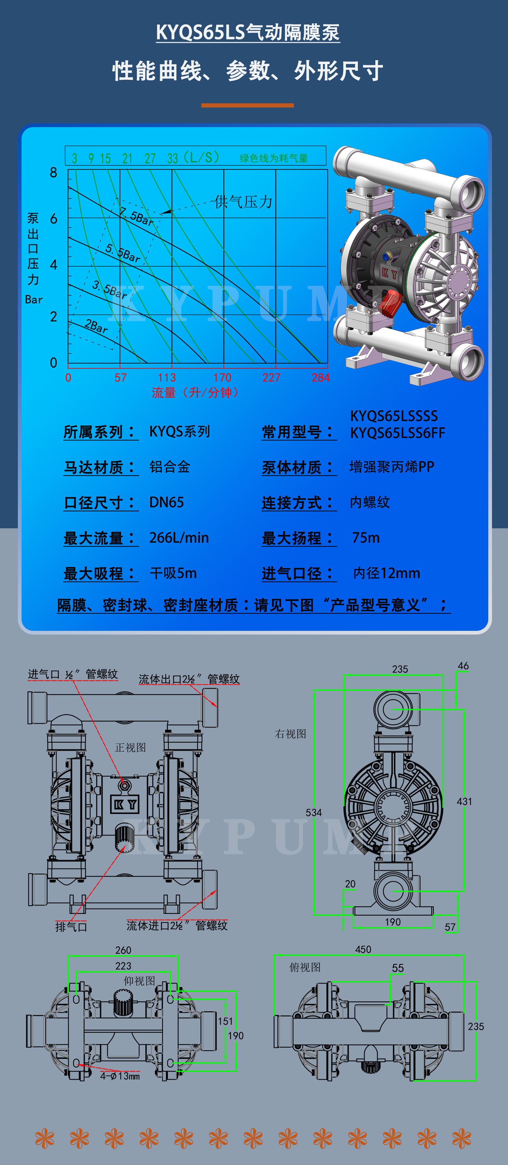 KYQS65LS泵詳細(xì)參數(shù)