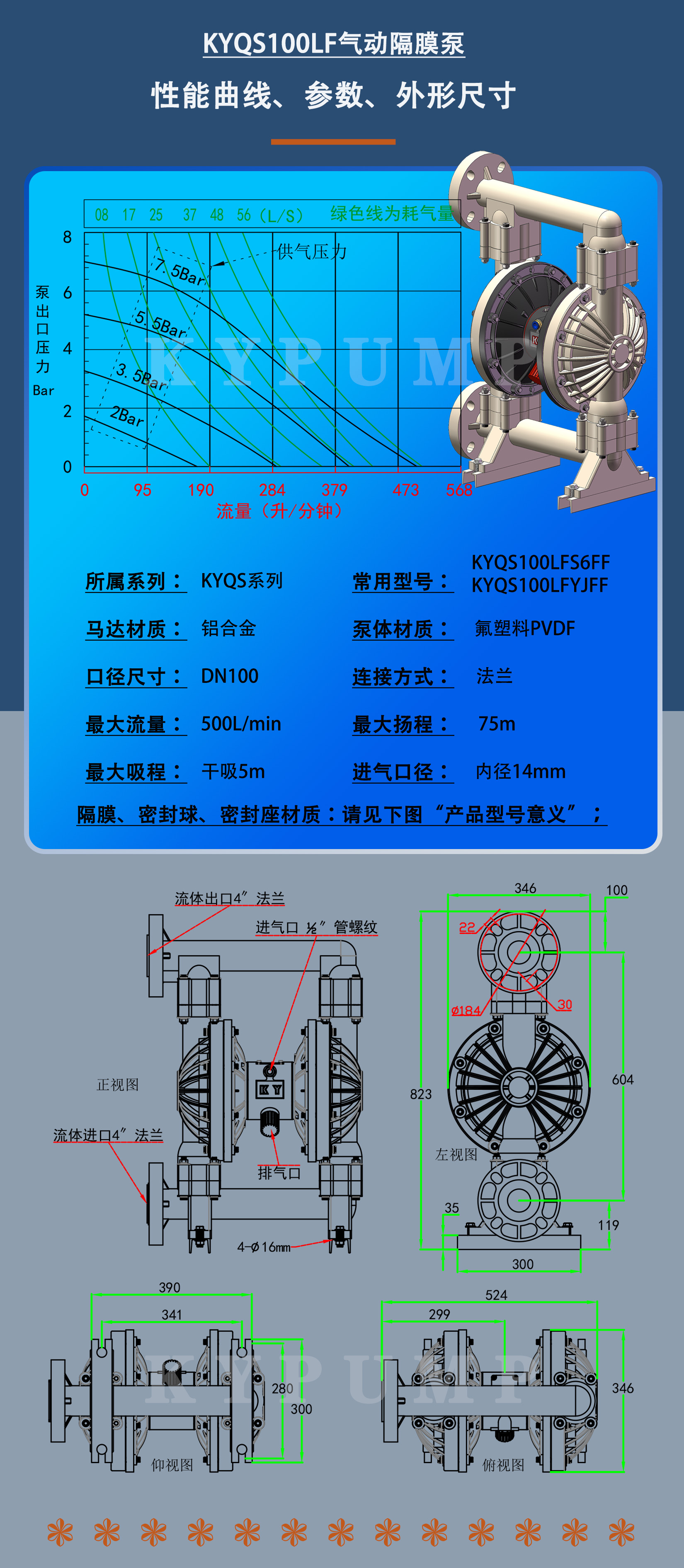 KYQS100LF泵詳細參數(shù)