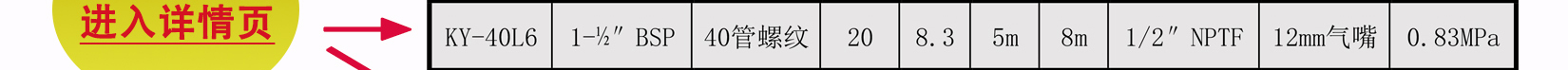 KY-40不銹鋼氣動隔膜泵性能曲線